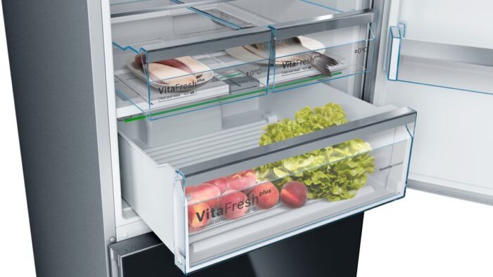 Réfrigérateur BOSCH CAMBINE  A++ 559L VERRE NOIR KGN56LB30U
