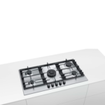 PLAQUE BOSCH  90CM 5F FONTE INOX  PCR9A5B90