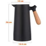 Carafe Isotherme en Acier Inoxydable de qualité 1000 ML,Inox Noir