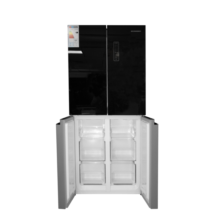 SCHNEIDER REFRIGERATEUR  FRENCH DOOR 337L NET MIROIR NOIR SCH-FF4-48