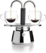 IBILI - Cafetière mini express, 2 tasses, 2 x 45 ml, acier inoxydable, convient pour induction
