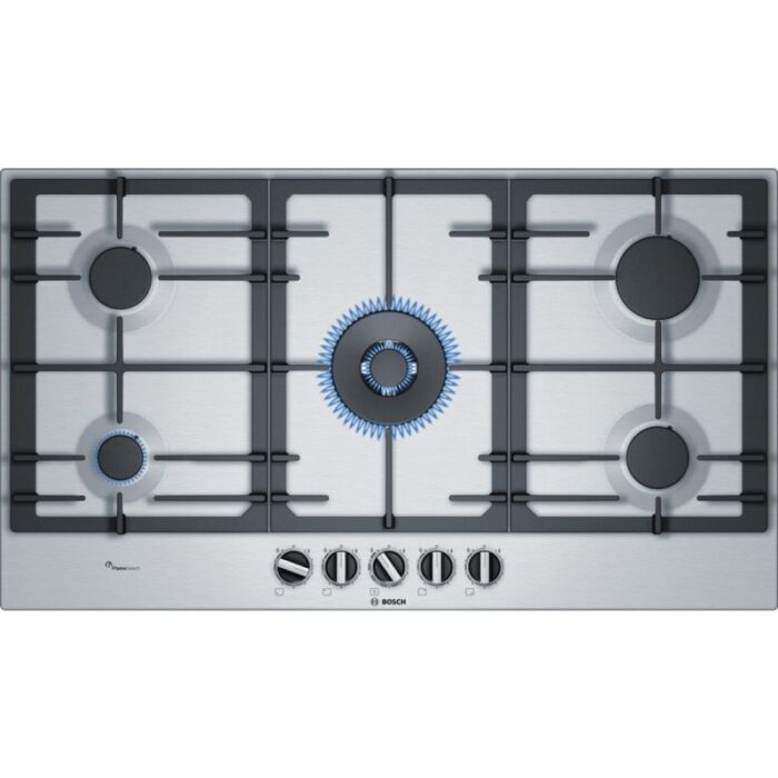 PLAQUE BOSCH 90CM 5F FONTRE INOX PCR9A5B90 - Image 1