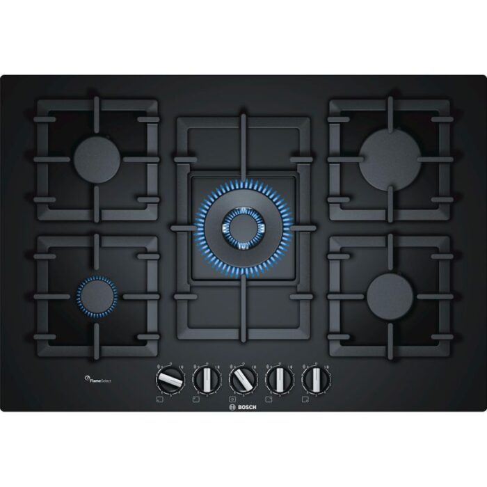 PLAQUE BOSCH A GAZ 5F 75CM FLAMESELECT VERRE NOIR PPQ7A6B90 - Image 1
