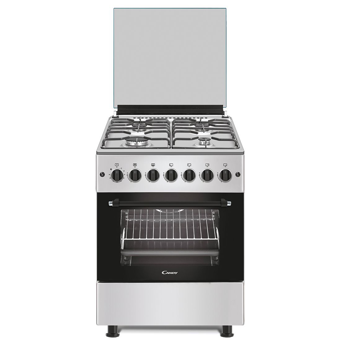 cuisiniere-candy-60x60-inox-cgg66sgmx-15-vue Cuisinière Candy 60×60 Inox avec Minuterie – CGG66SGMX-15 – Image 1