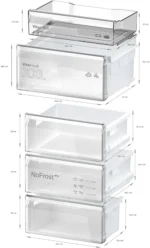 Réfrigérateur combiné Bosch 321 L Inox 60 cm KGN362LDF à Tanger – Image 8